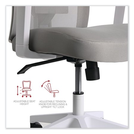 Workspace By Alera Mesh Back Fabric Task Chair, Supports Up to 275 lb, 1732 to 211 Seat Height, Gray SeatBack ALEWS42B47